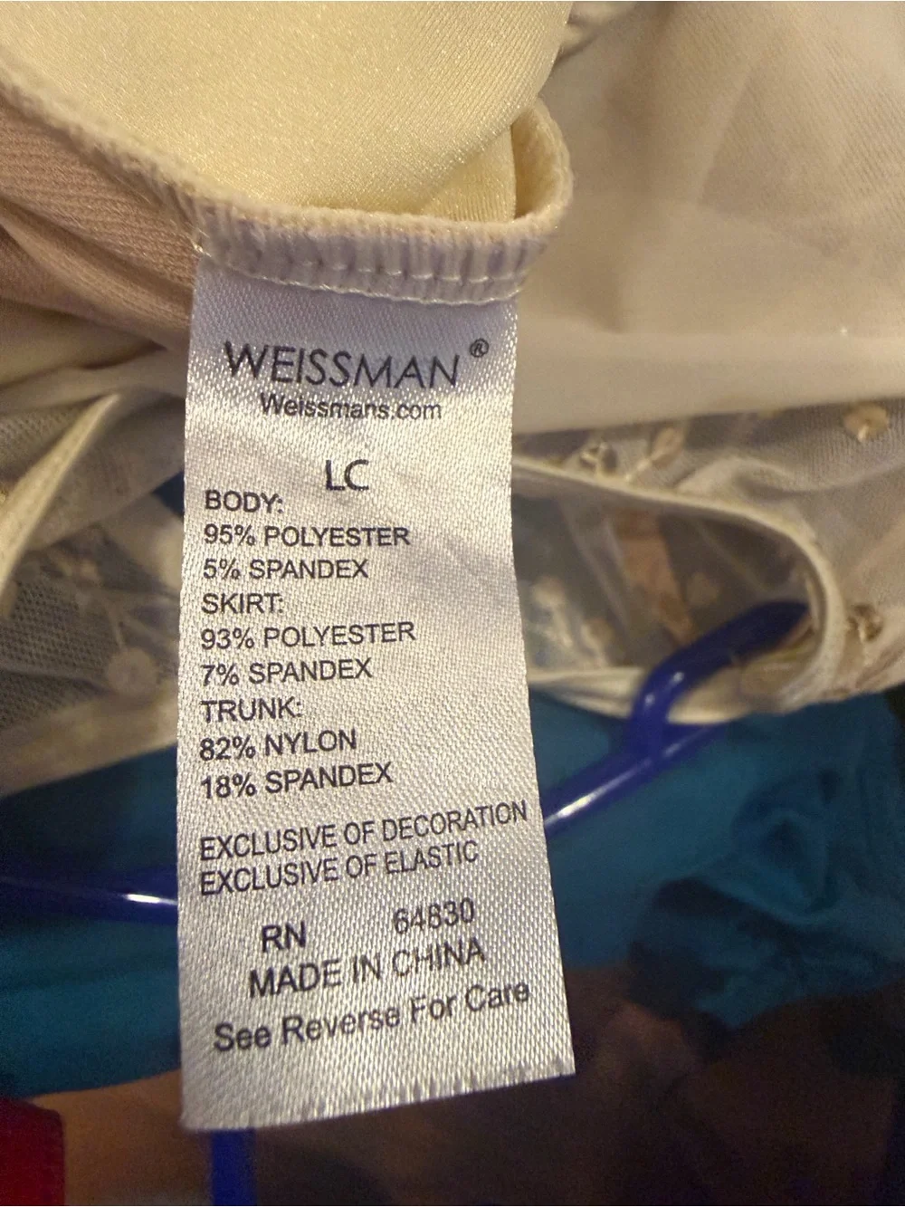Weissman Girls'👧🏻Cream Sequin✨Dance Costume Sz LC
